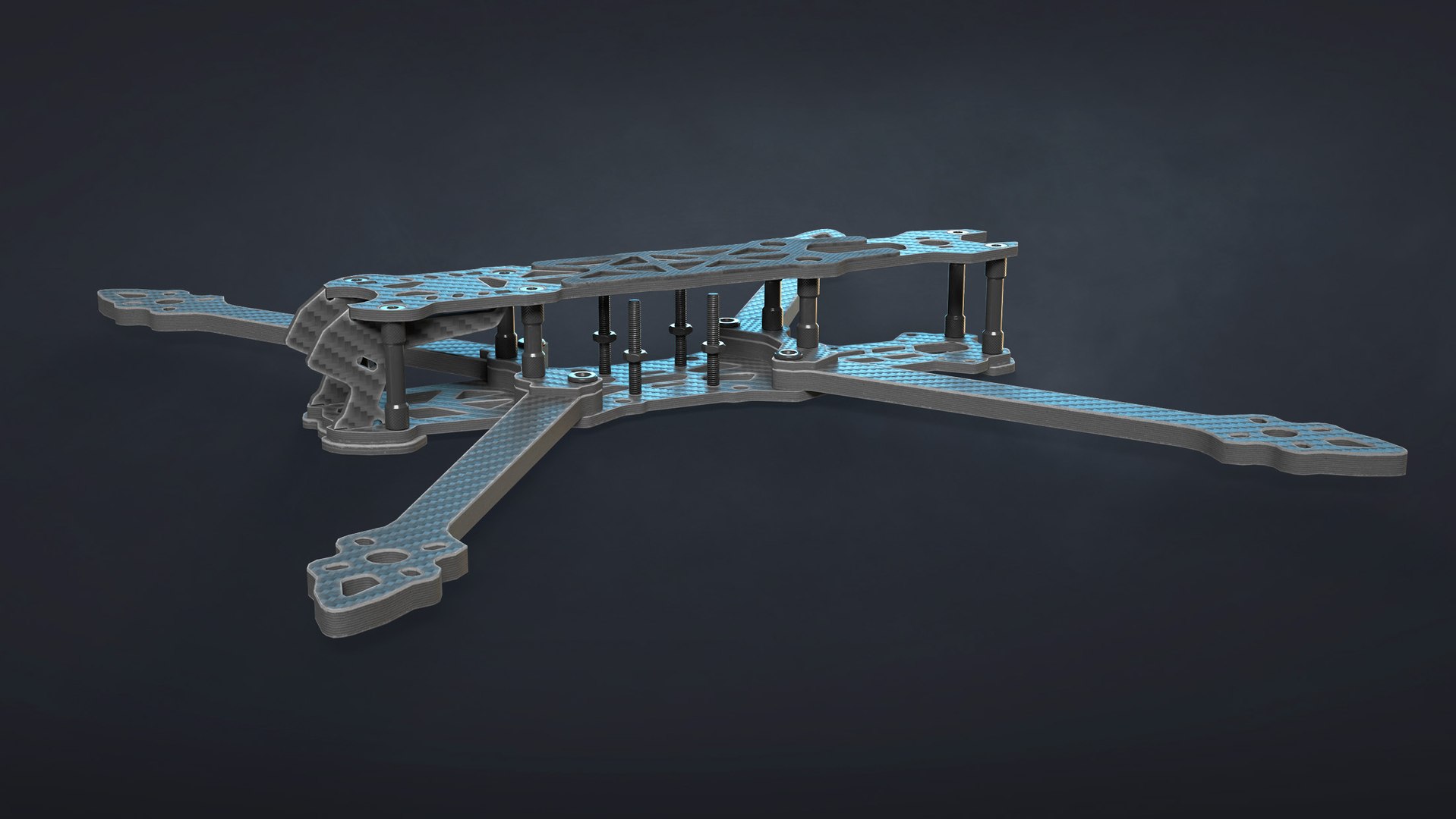 FPV Drone Frame Mark4 7 and 10 Inches Game Ready 3D model https://p.turbosquid.com/ts-thumb/Ya/7RfDTs/n2/03_framemk4_7in_render/jpg/1737298014/1920x1080/fit_q87/63e0e72e8a0ff57fd958819210cc715c12d8420a/03_framemk4_7in_render.jpg