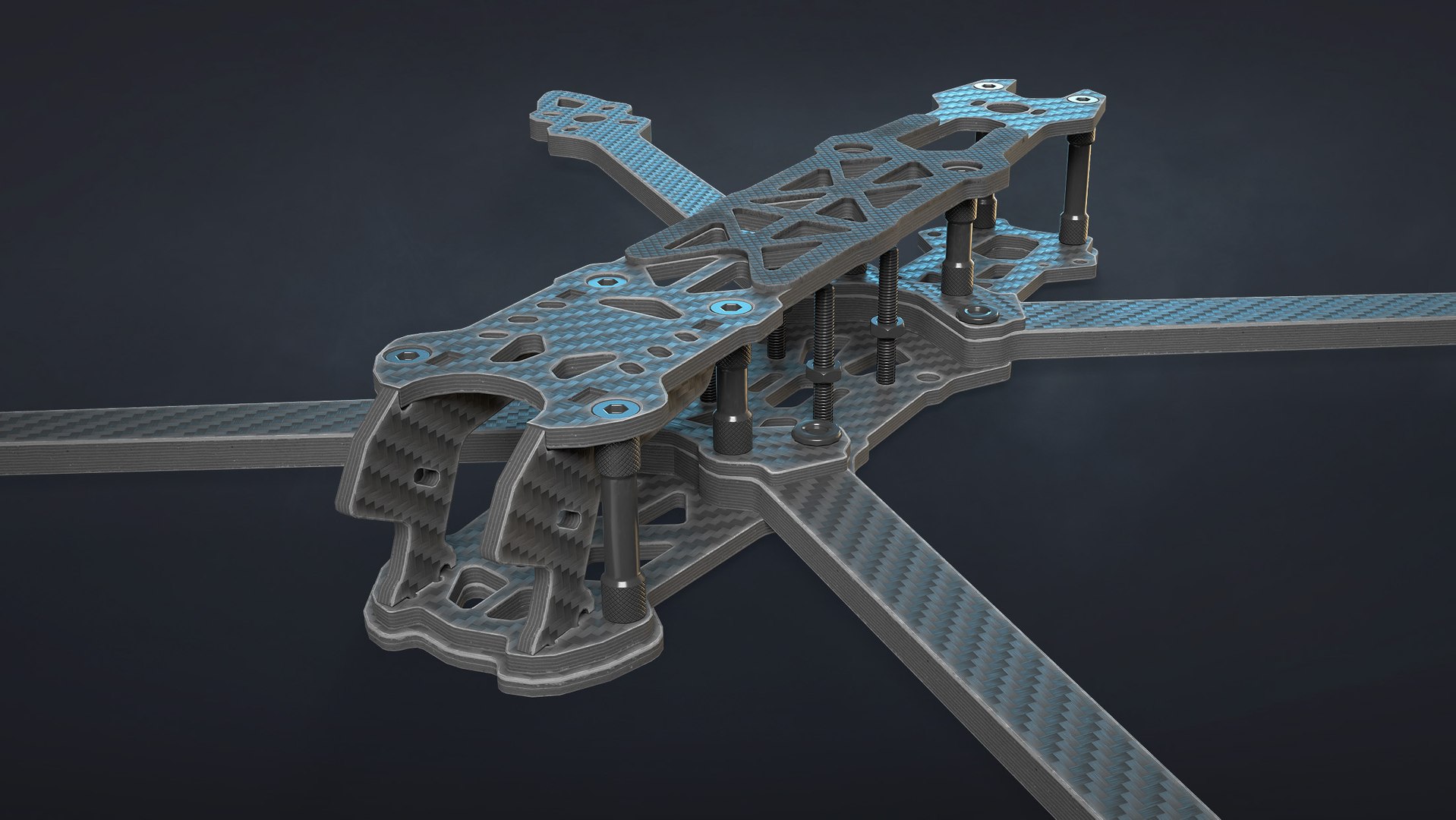 FPV Drone Frame Mark4 7 and 10 Inches Game Ready 3D model https://p.turbosquid.com/ts-thumb/Ya/7RfDTs/zC/02_framemk4_7in_render/jpg/1737298013/1920x1080/fit_q87/9801479ec6cd18932b7f15da066dd5ced3493bbc/02_framemk4_7in_render.jpg
