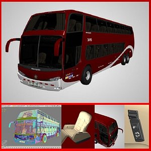 bus red 3d model