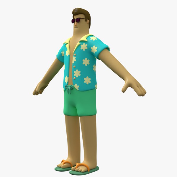 man toon character 3D model