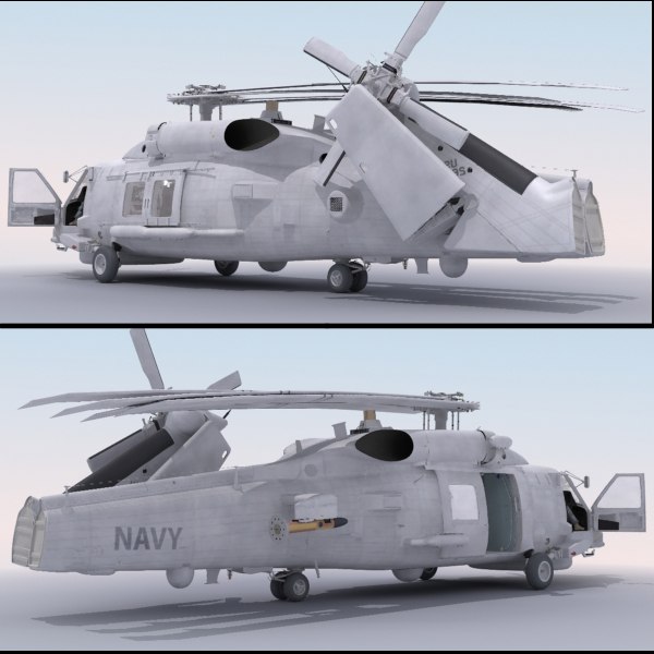 sh-60 seahawk military helicopter 3d model