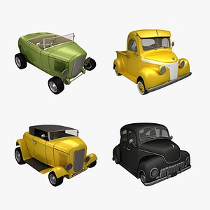 Classic Cartoon Cars 3D