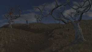 Low Poly Creepy Dead Tree Foliage Pack With PBR Materials