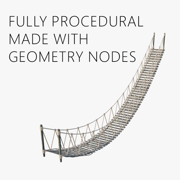 Procedural Rope Bridge Blender Geo Nodes Modelo 3D - TurboSquid 1971043