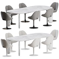 QISS Chair and Pulp Table by Roche Bobois