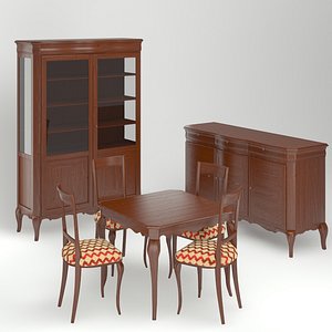 3d model dining room furniture set