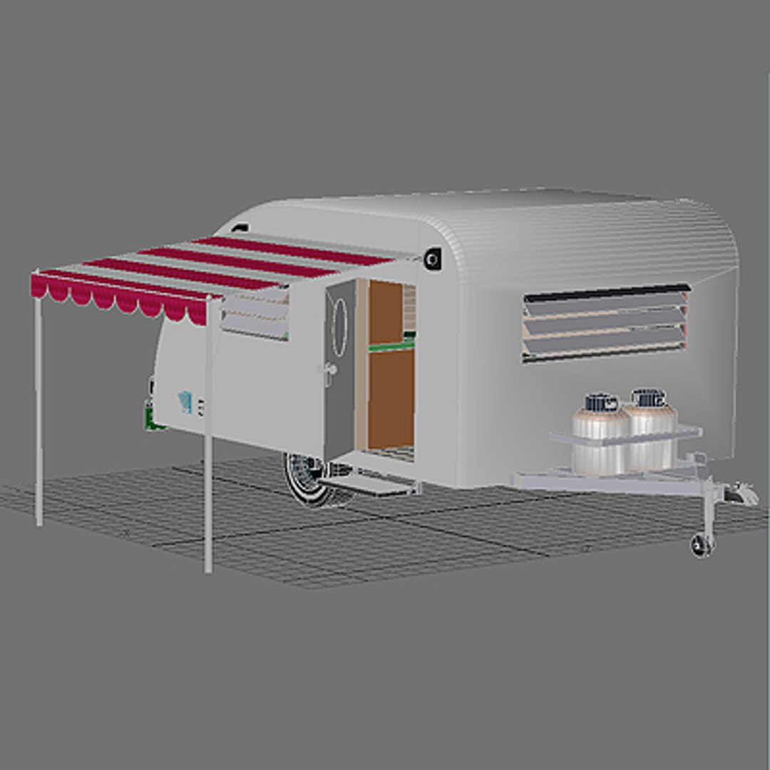 1960 Vintage Camper 3d Model