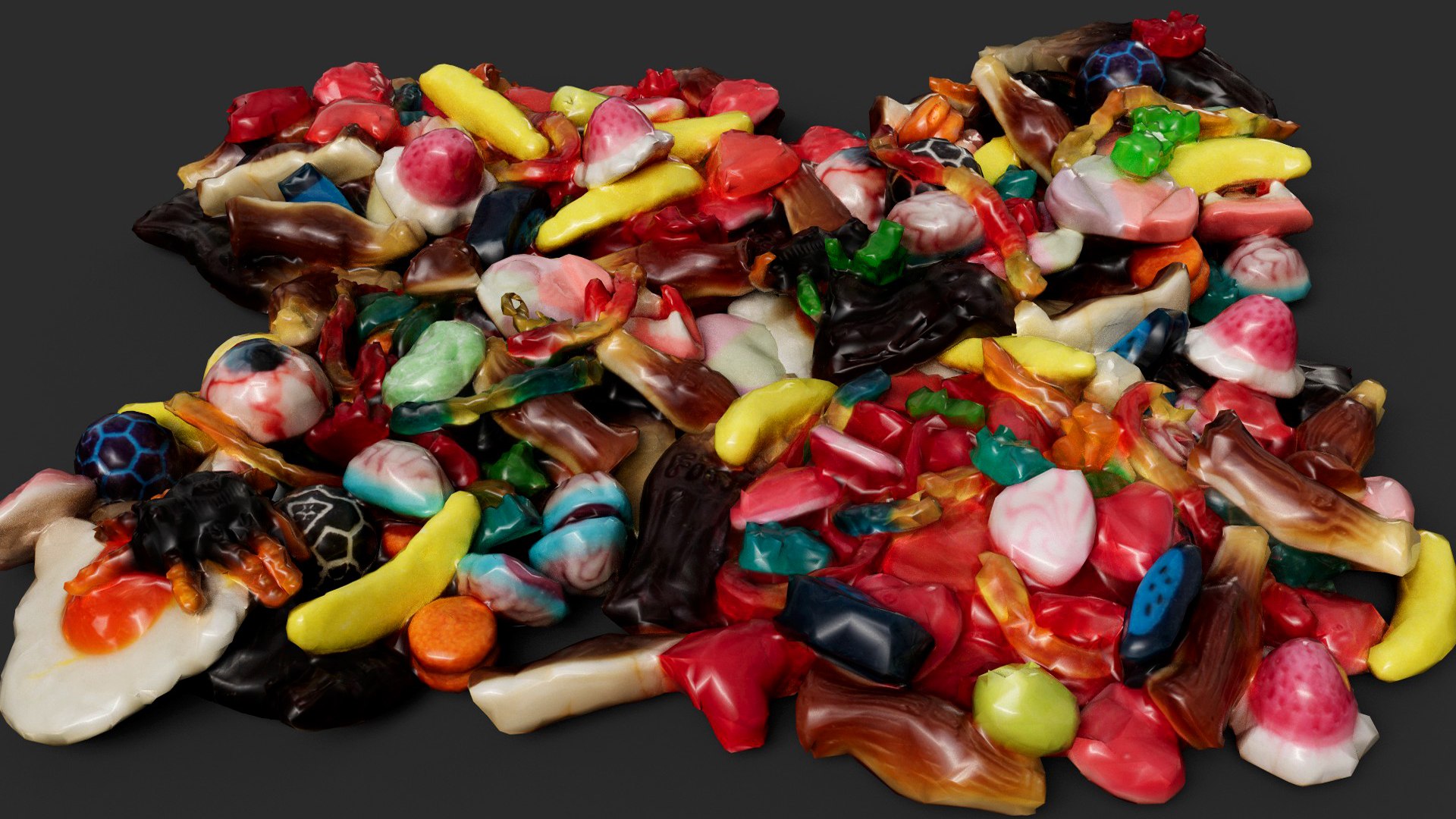 3D Gelly Candy Sets PBR Photogrammetry Model - TurboSquid 2414634