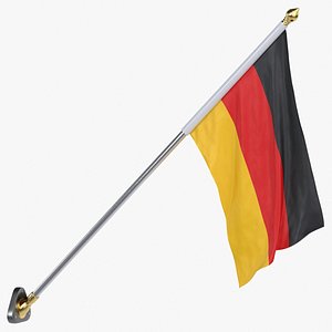 3D Germany Cloth Flag Wall Mount Animated