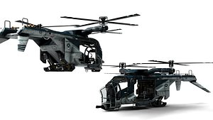 Stealth Helicopter Fully Rigged Tactical Attack Recon Aircraft