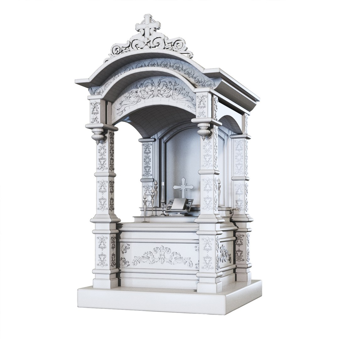 Church Interior Altar Model - TurboSquid 2297535