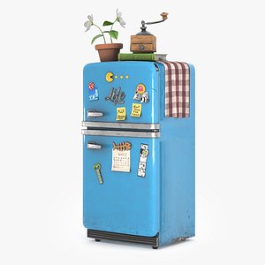 Fridge still life lowpoly 3D model