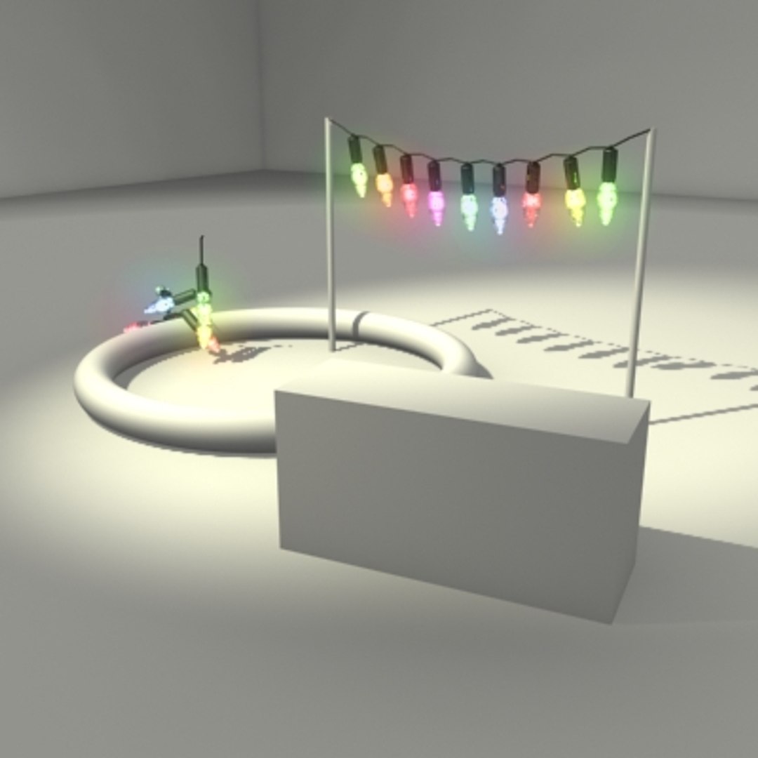 christmas lights multi-coloured animation 3d model