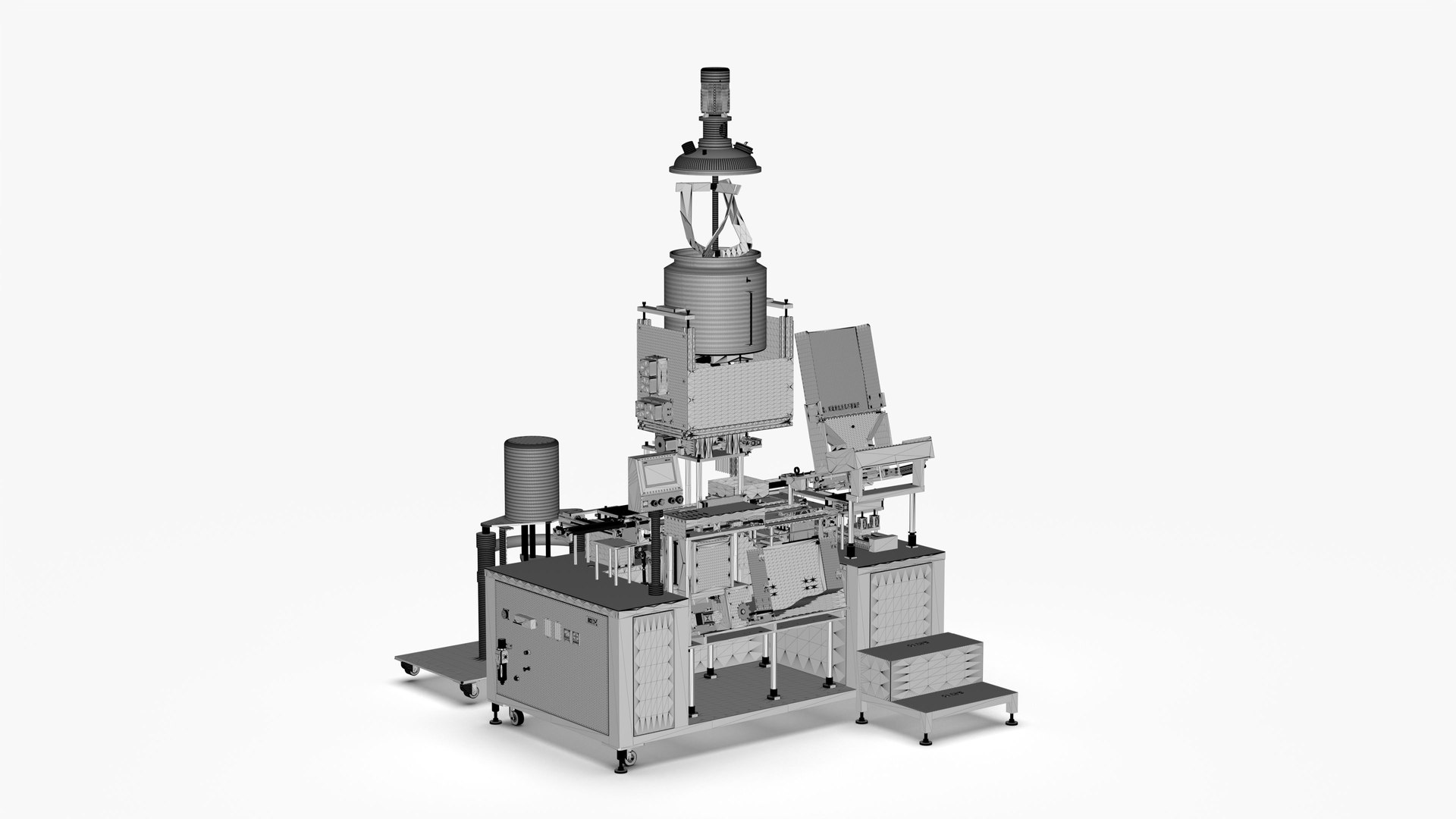 Fully Automatic Tube Loading And Glue Collection Machine 3D Model ...