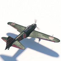 3D Mitsubishi A6M5 Zero - Rigged Model