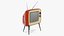 足の上の古いテレビ
