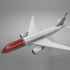 boeing 787 dreamliner norwegian 3D model