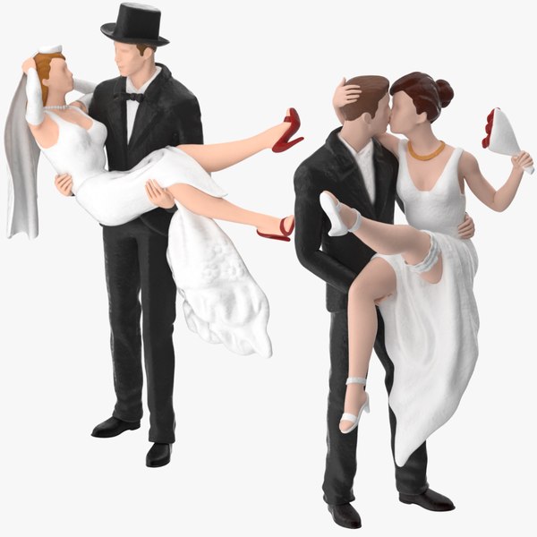 3d model bride groom miniatures