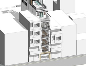 3D Neoclassical Townhouse 4x20 m