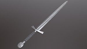 3D medieval crusader sword model