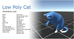 Cat low poly - animated