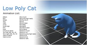Cat low poly - animated