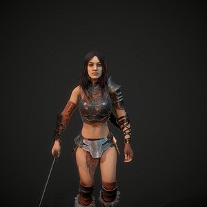 3D character warrior maiden model