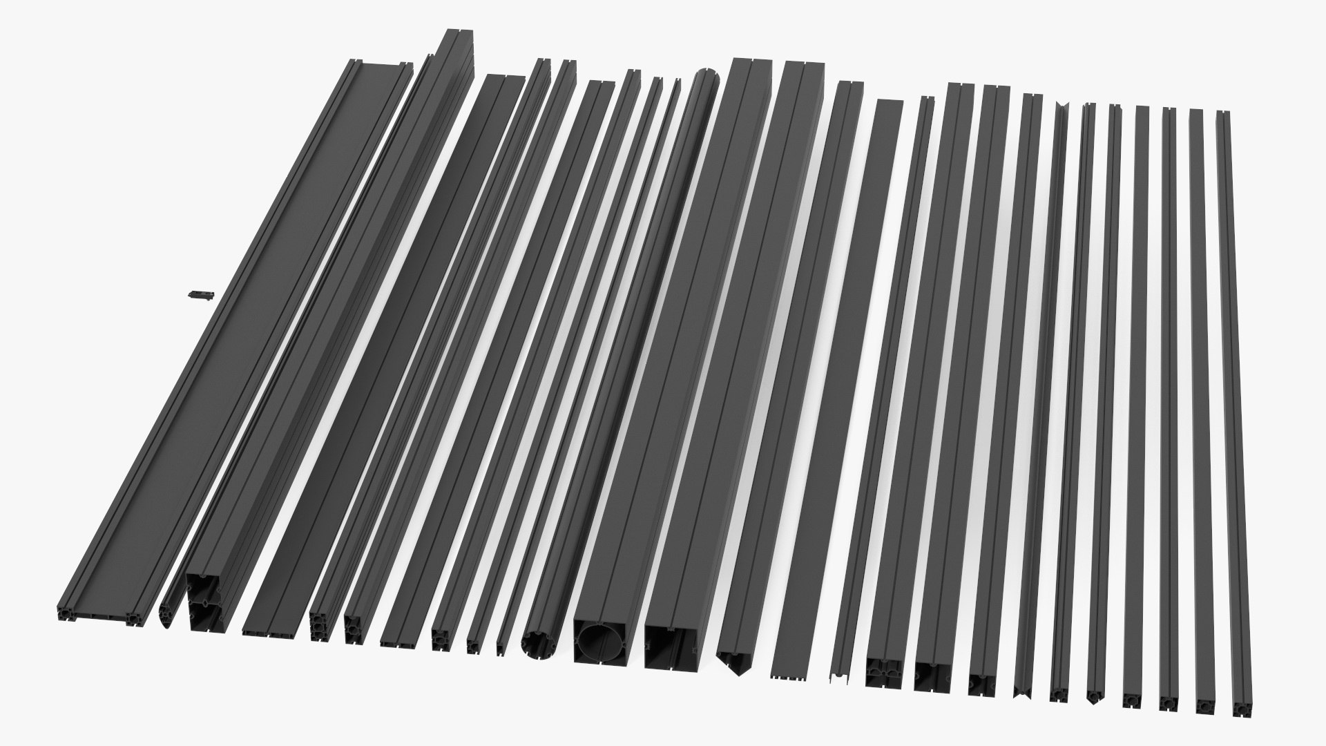 3D Black Metal Extrusions Set model - TurboSquid 2070442