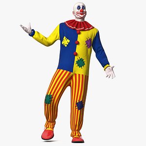 bald clown rigged modo 3D