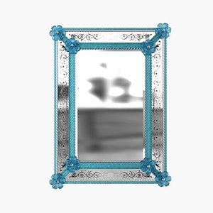 mirror murano venetian blue 3D