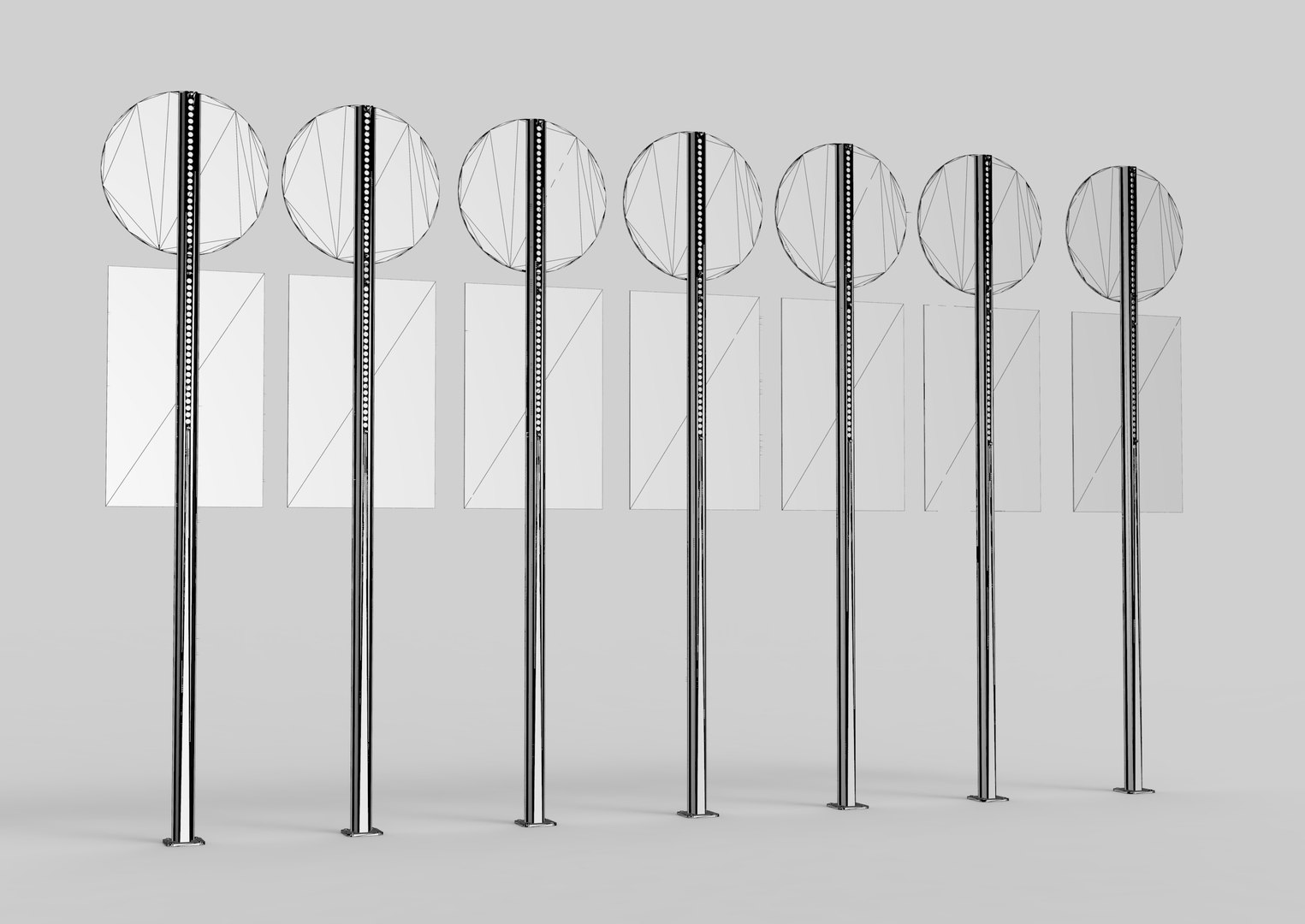 3D Rectangular and Round Traffic Sign 7 Piece - TurboSquid 1737479