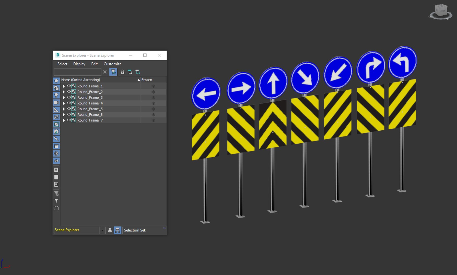 3D Rectangular and Round Traffic Sign 7 Piece - TurboSquid 1737479