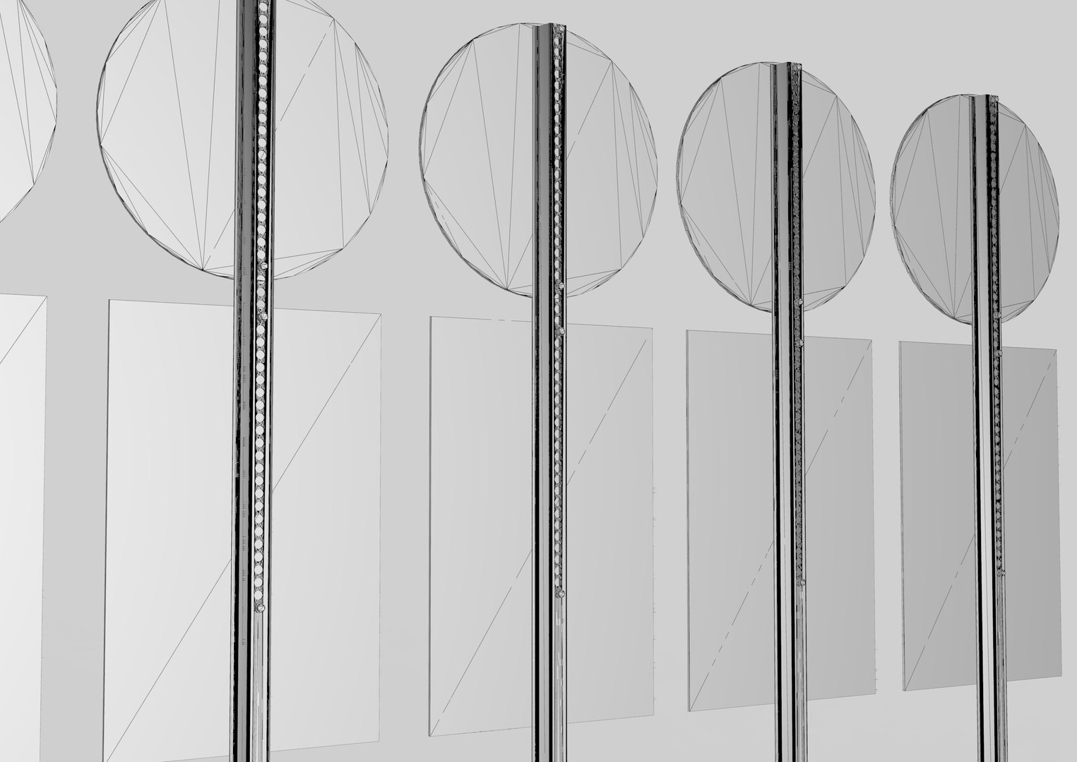 3D Rectangular and Round Traffic Sign 7 Piece - TurboSquid 1737479