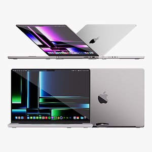 3D model Apple MacBook Pro 16 Collection 2022 With Magic Mouse