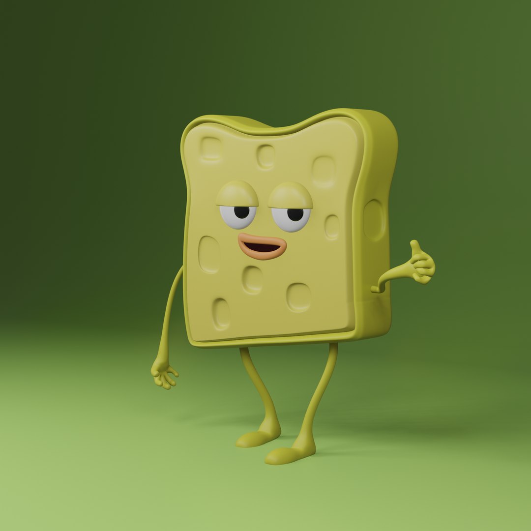 3D Cute Sponge Character Model TurboSquid 1624885