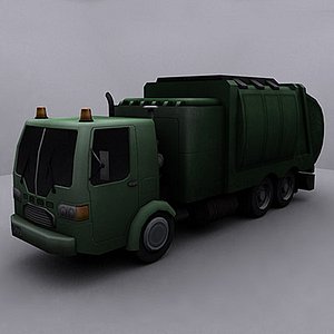 ready garbage truck 3d model