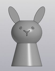Vase Penholder Planter Rabbit 3D