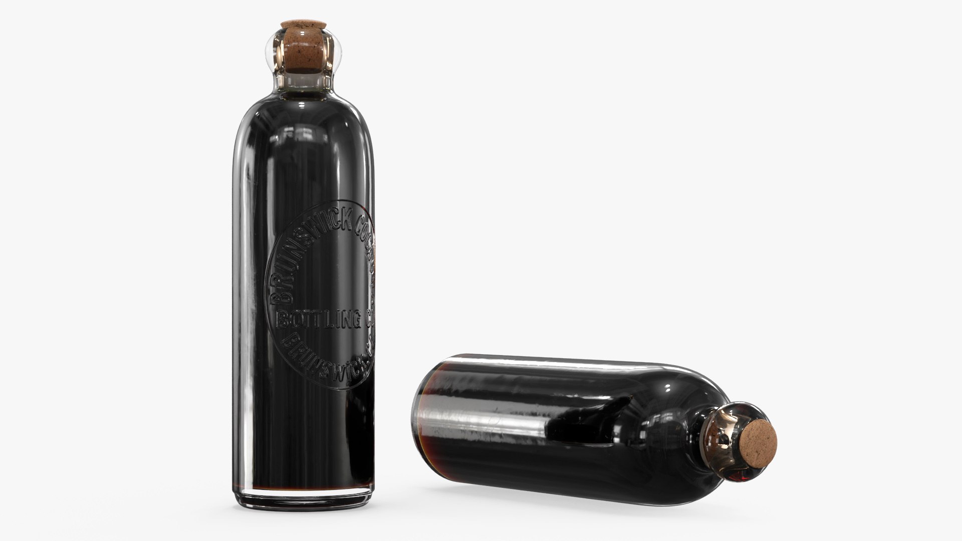 Vintage Brunswick Coca Cola Bottle Straight Wall 1899 3D model preview
