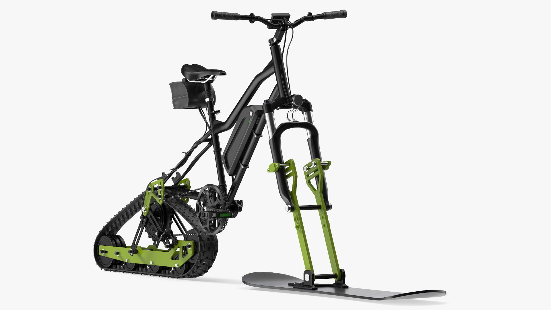 Electric SnowBike Rigged 3D model preview