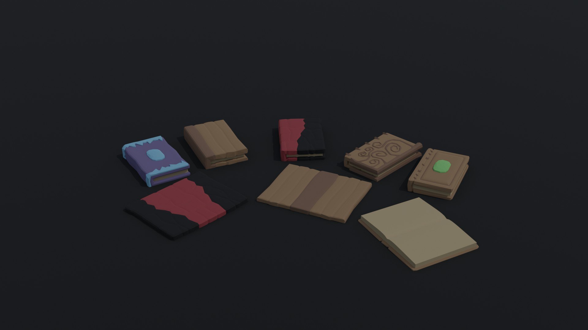 Low-poly Cartoon Fantasy Magic Book Kit 2 Polygonal Model - TurboSquid ...