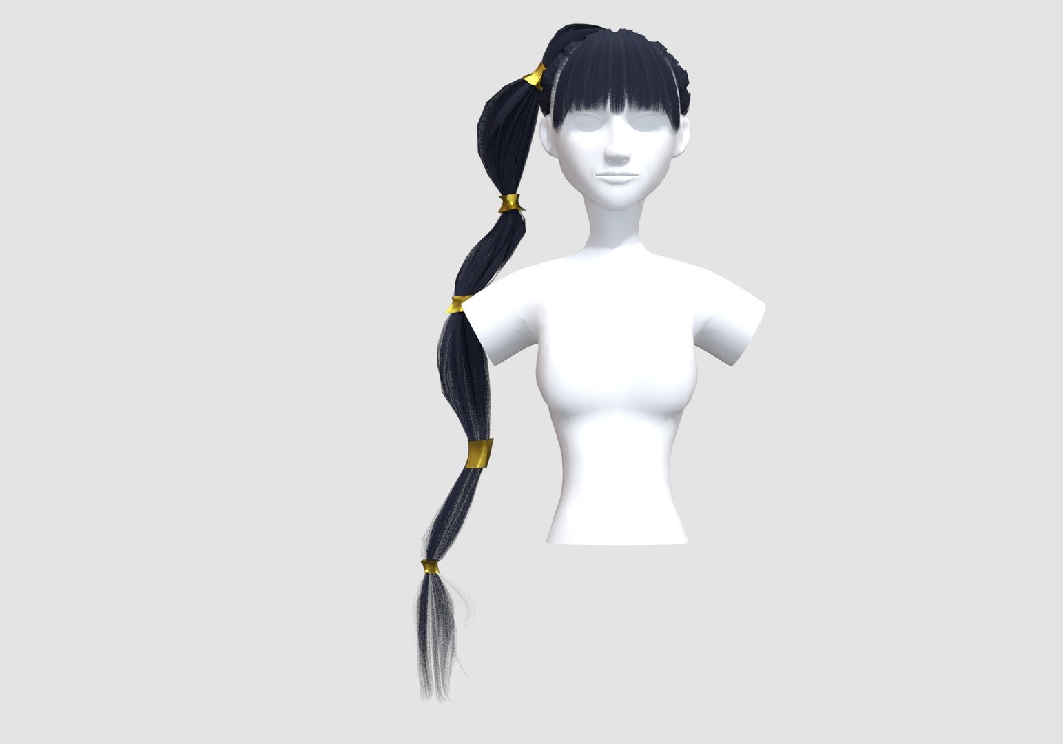 3D Pigtail Long Hairstyle - TurboSquid 1940713