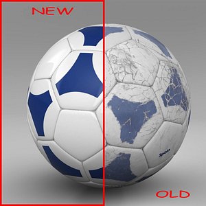3d model ball soccer blue