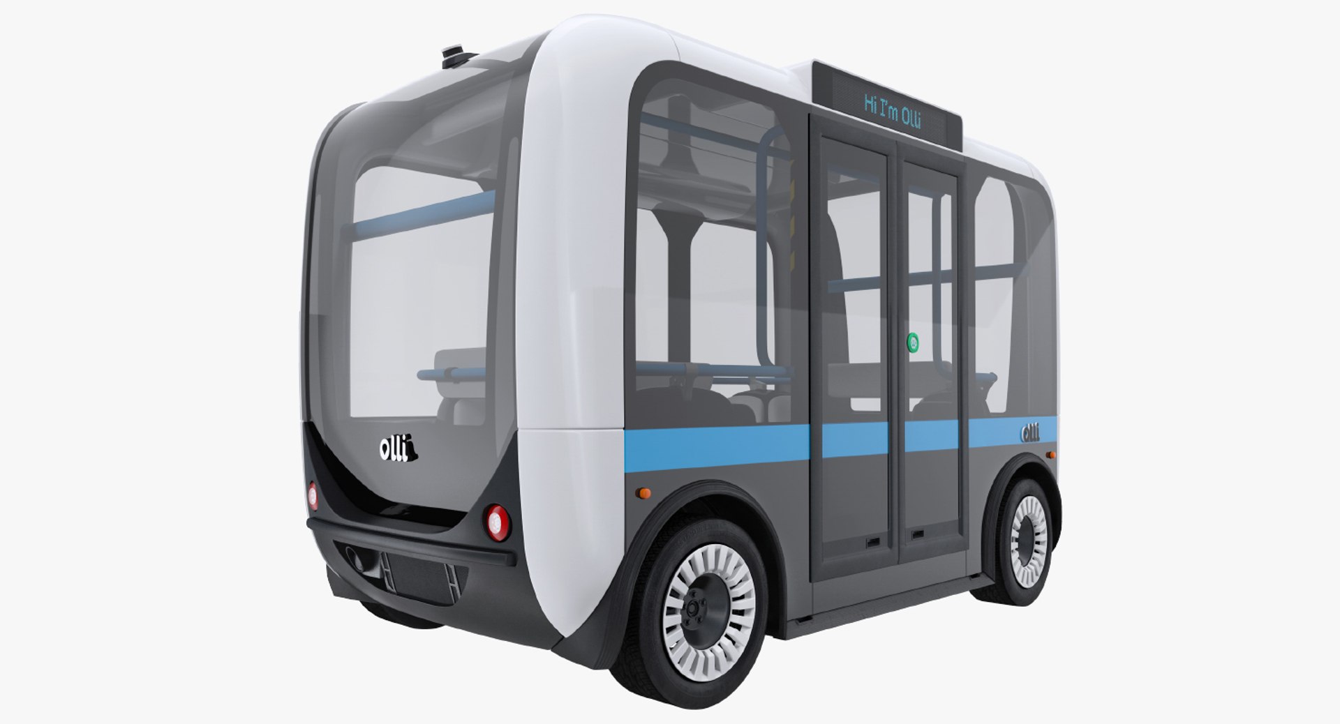 Olli Self Driving Electric Bus 3D model preview