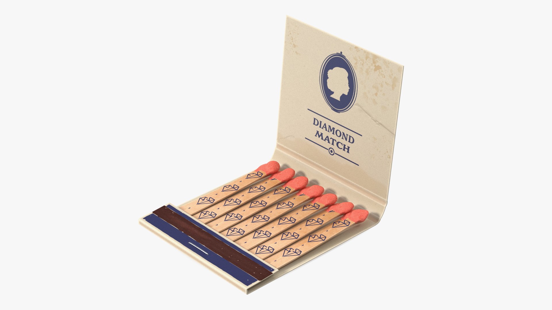 MatchBook Vintage Cover Open 3D model preview