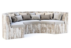 Eric Wooden Round Restaurant Sofa