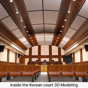 Korean court internal modeling set 3D