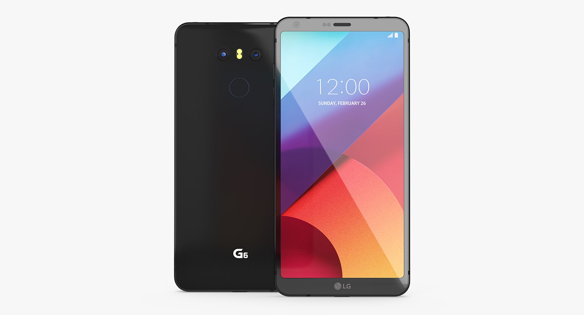 LG G6 Astro Black 3D Model 3D model preview