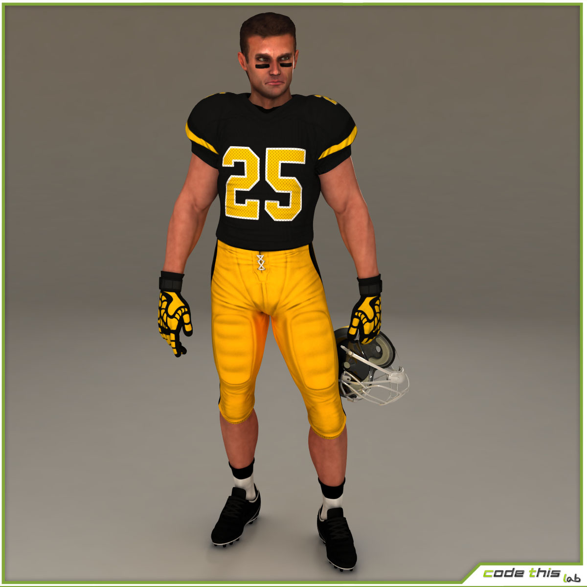 team player american football 3d obj