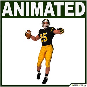 White American Football Player CG Editorial License