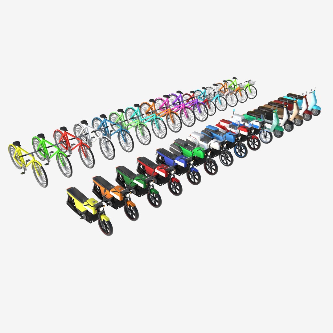 3D set of motorcycles and bicycles https://p.turbosquid.com/ts-thumb/Yc/0s7z5C/bx/preview2/jpg/1774205203/1920x1080/fit_q87/6a23f3e352f66d003ce93790d46b2334ed7526a5/preview2.jpg